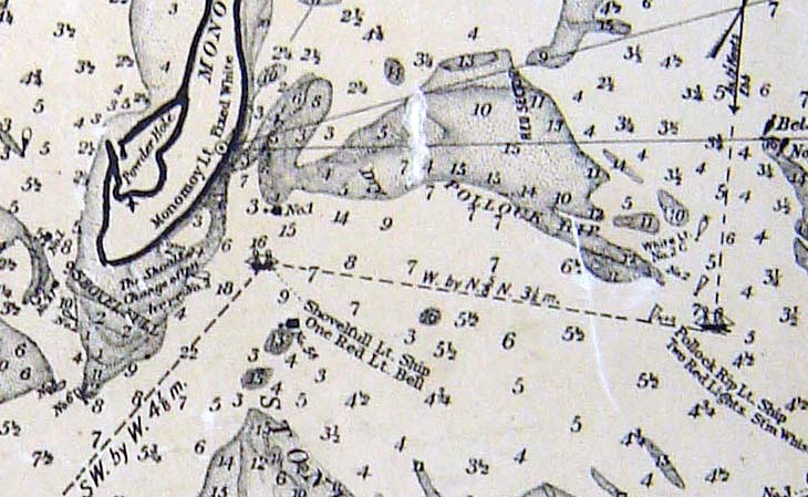 1866 Map of Monomoy Point Section note Powderhole and LS station