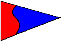 The Saquatucket harbor pennant, to be flown at the truck, was accepted by the Waterways Commission in 2001. Two colors meeting in the unmistakeable shape of an S. The red on the left represents the sunrise in the east over Monomoy Island, while the deep blue represents the color of Nantucket Sound. This burgee replaced an earlier more complicated pennant that resembled a fouled anchor giving the odd appearance of a dollars sign. Click to see colorized version of our famous town seal.