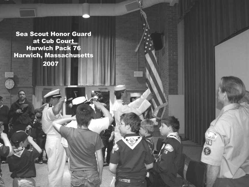Sea Scouts assisting Cub Pack 76 Court of Honor